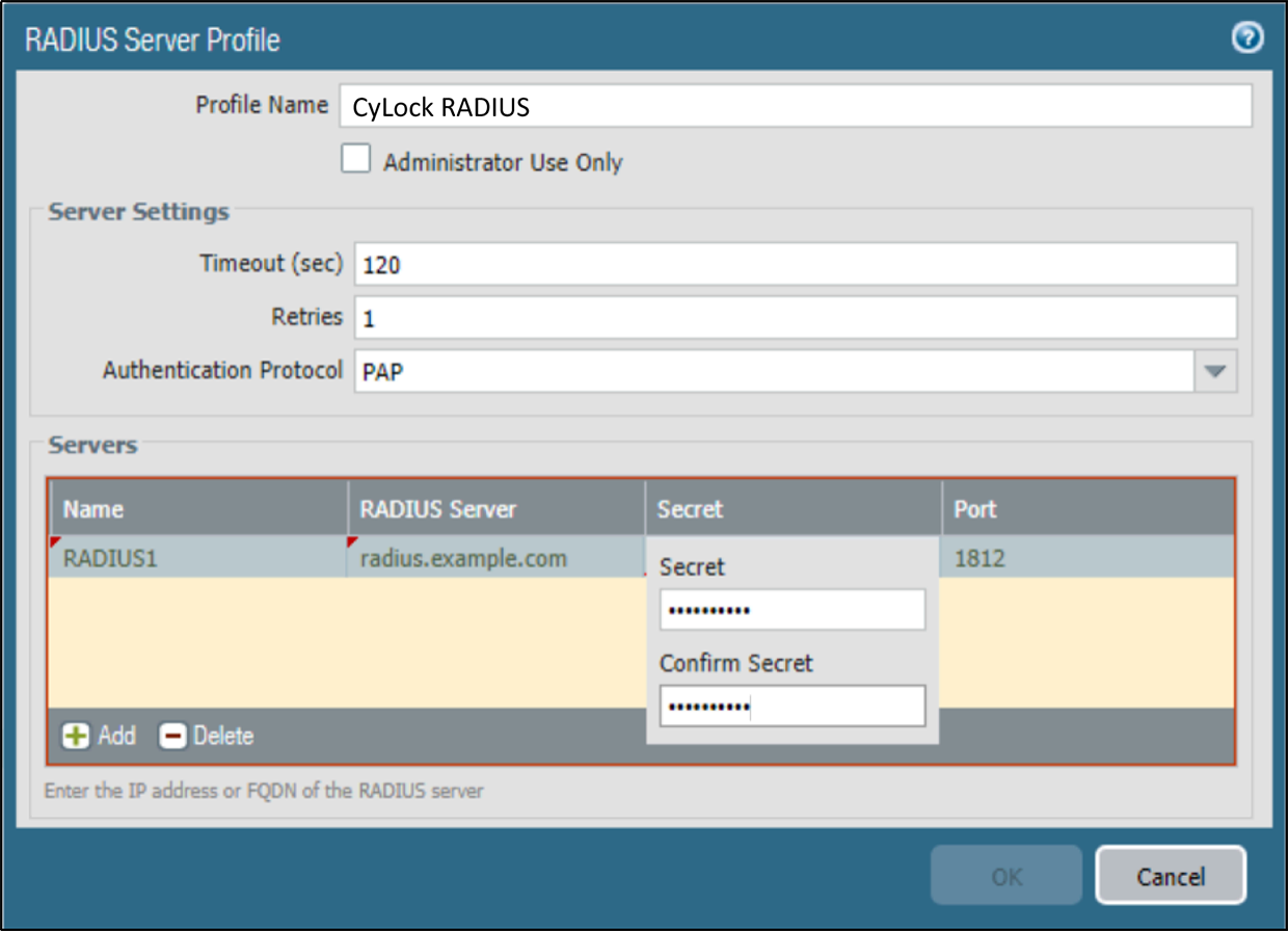  Configuring Radius Server Details